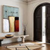 THE GATHERING: Textured Wabi Sabi Abstract Painting of Earthy Forms