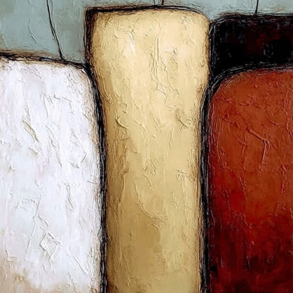 THE GATHERING: Textured Wabi Sabi Abstract Painting of Earthy Forms