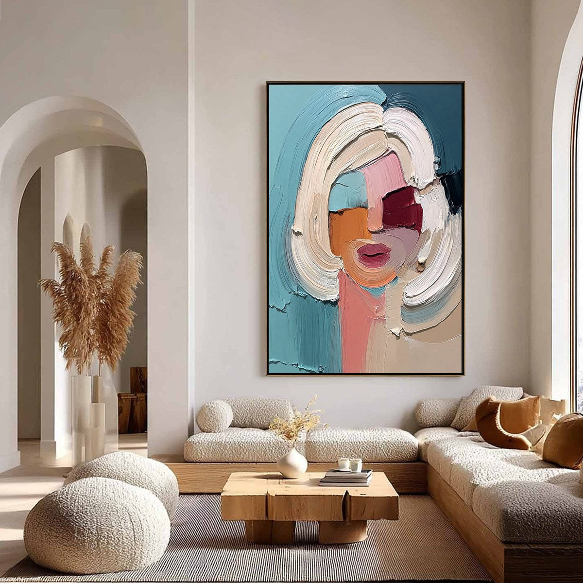 THE GAZE: Textured Abstract Portrait Palette Knife Painting - Image 4
