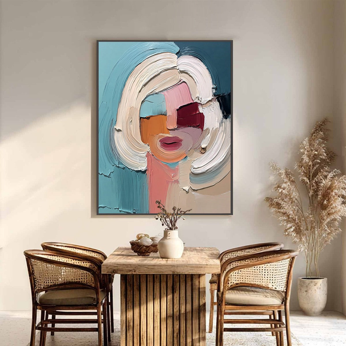 THE GAZE: Textured Abstract Portrait Palette Knife Painting - Image 6