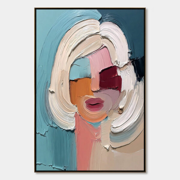 THE GAZE: Textured Abstract Portrait Palette Knife Painting