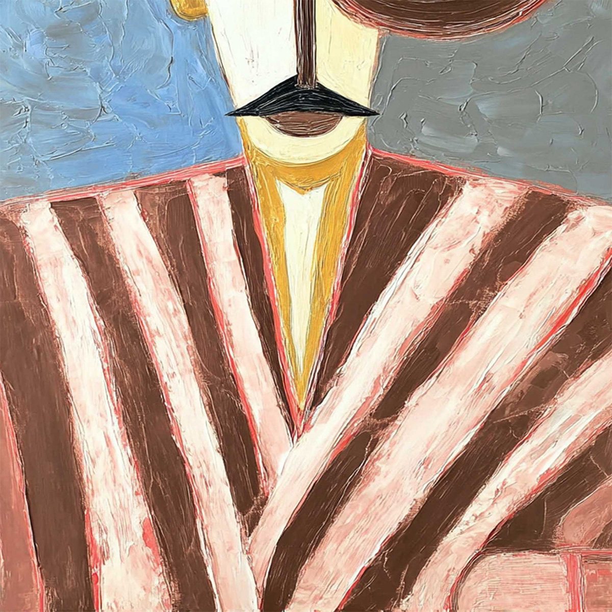 THE GENTLEMAN: Expressive Abstract Portrait Oil Painting for Modern Decor - Image 5
