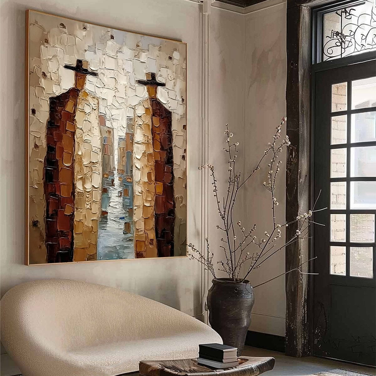 THE JOURNEYMEN: Textured Figurative Impasto Painting - Image 8