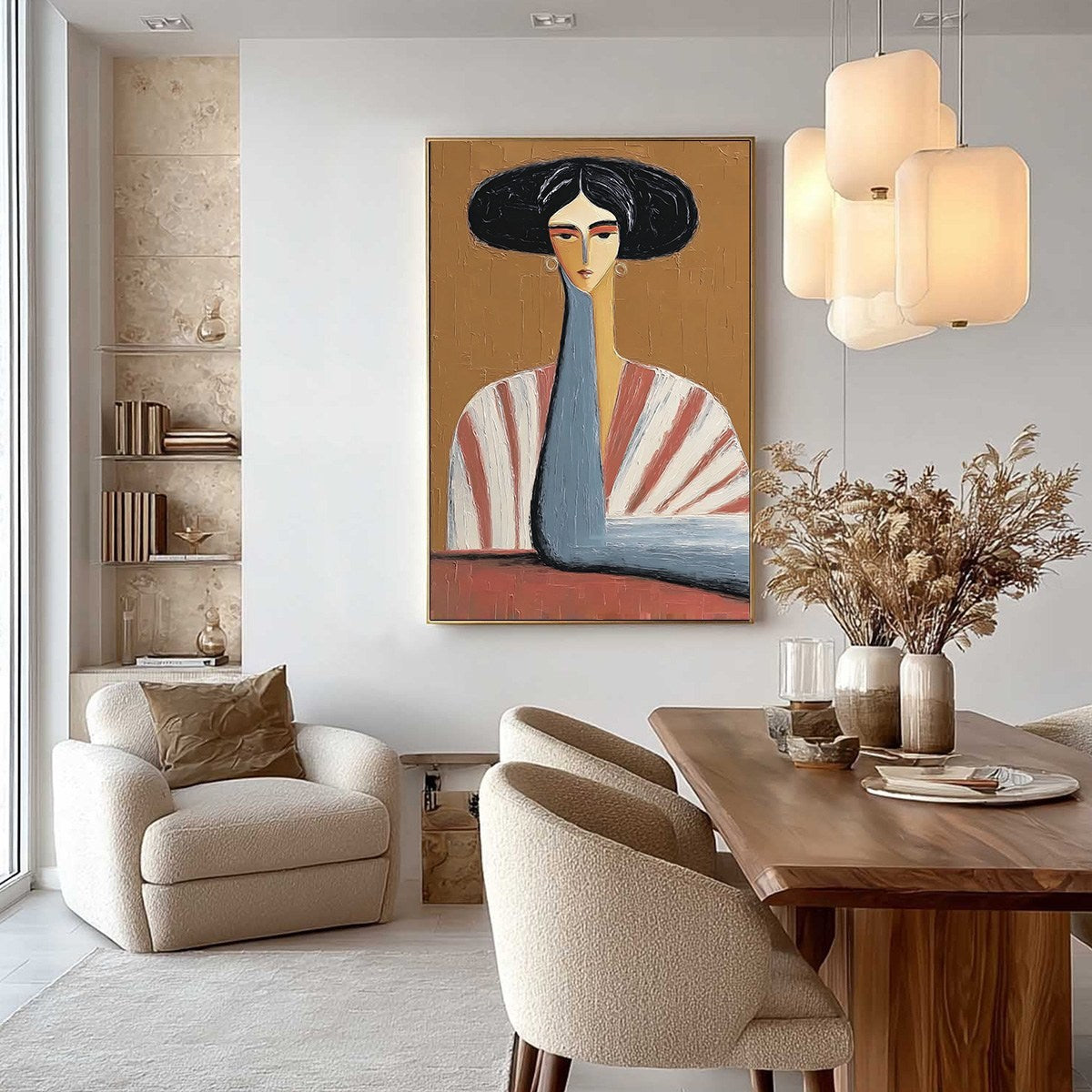 THE MUSE: Textured Figurative Portrait Oil Painting for Modern Decor - Image 4