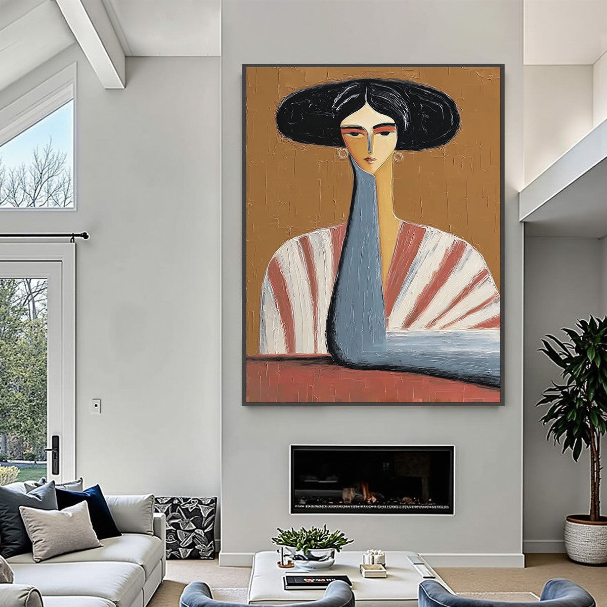 THE MUSE: Textured Figurative Portrait Oil Painting for Modern Decor - Image 2