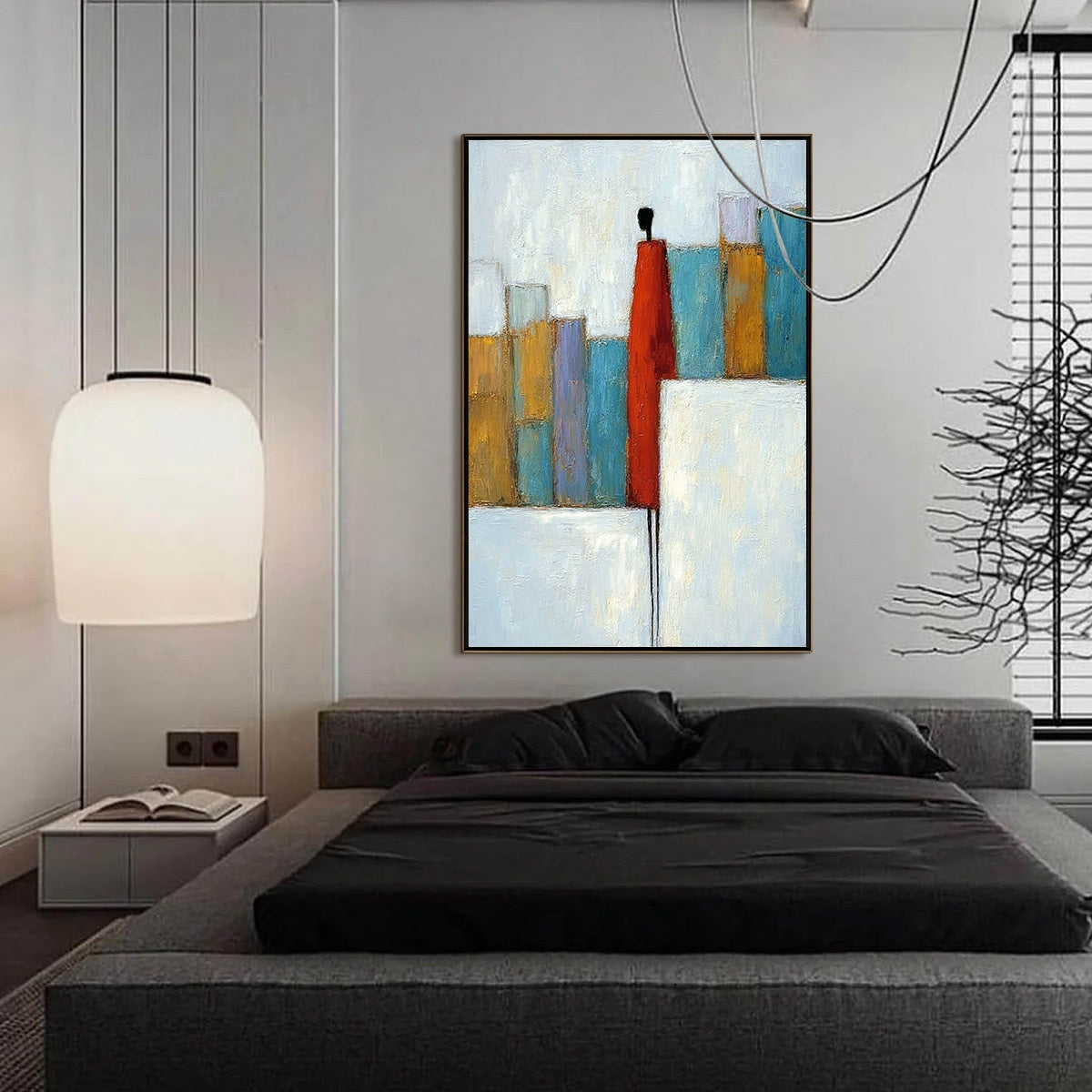 THE OBSERVER: Colorful Abstract Figurative Cityscape Painting - Image 6