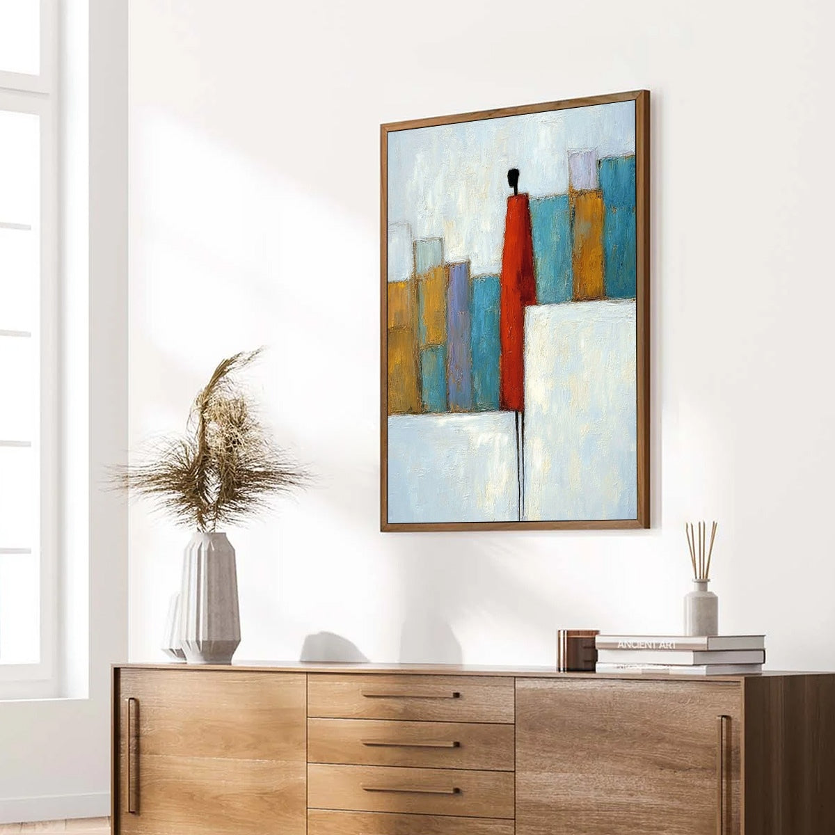 THE OBSERVER: Colorful Abstract Figurative Cityscape Painting - Image 8