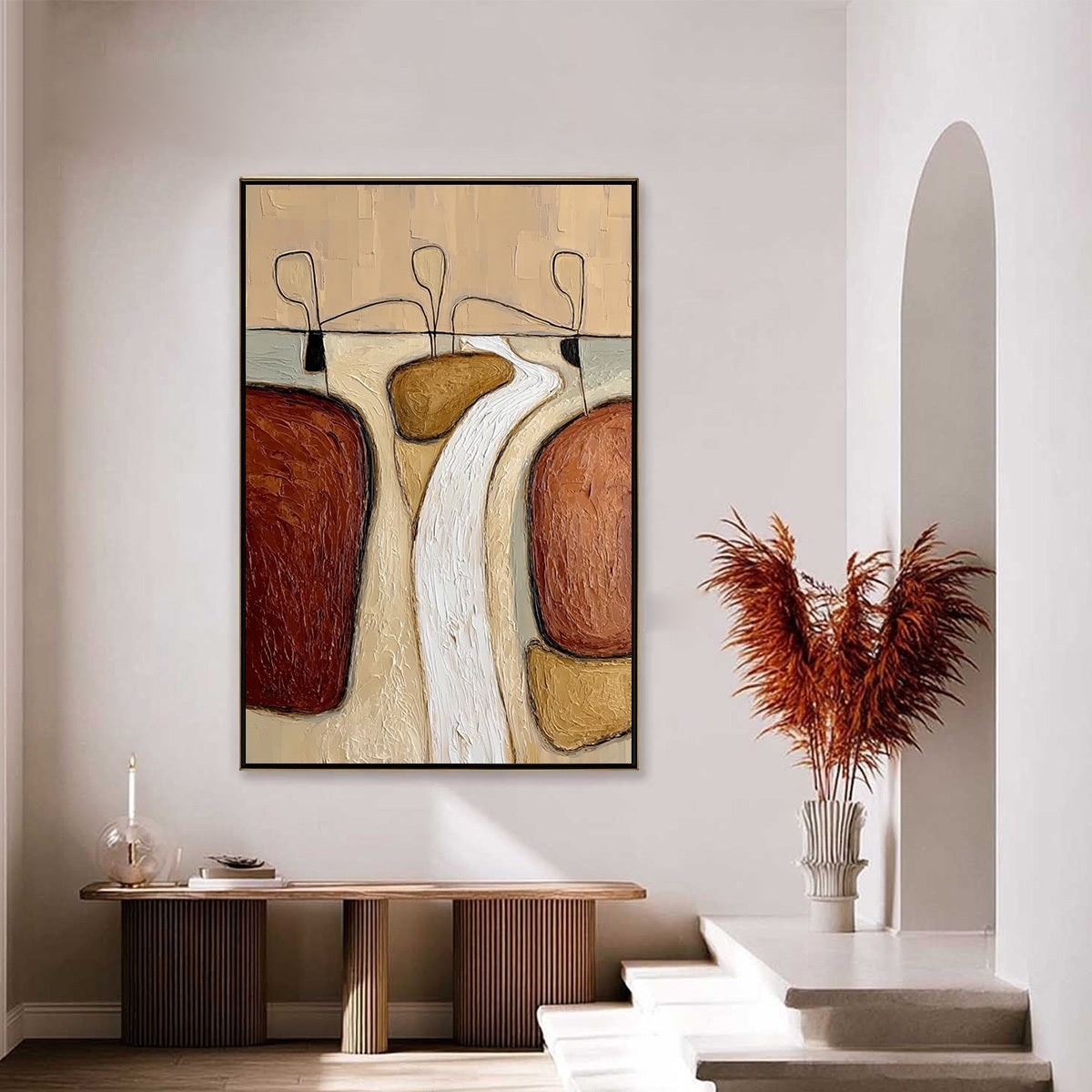 THE PASSAGE: Textured Wabi Sabi Abstract Earth Tone Painting - Image 4