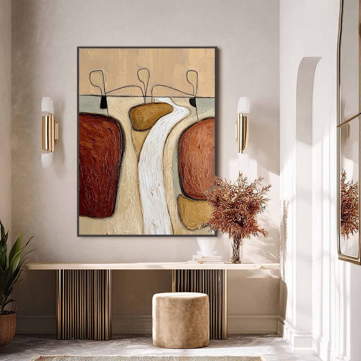 THE PASSAGE: Textured Wabi Sabi Abstract Earth Tone Painting - Image 6