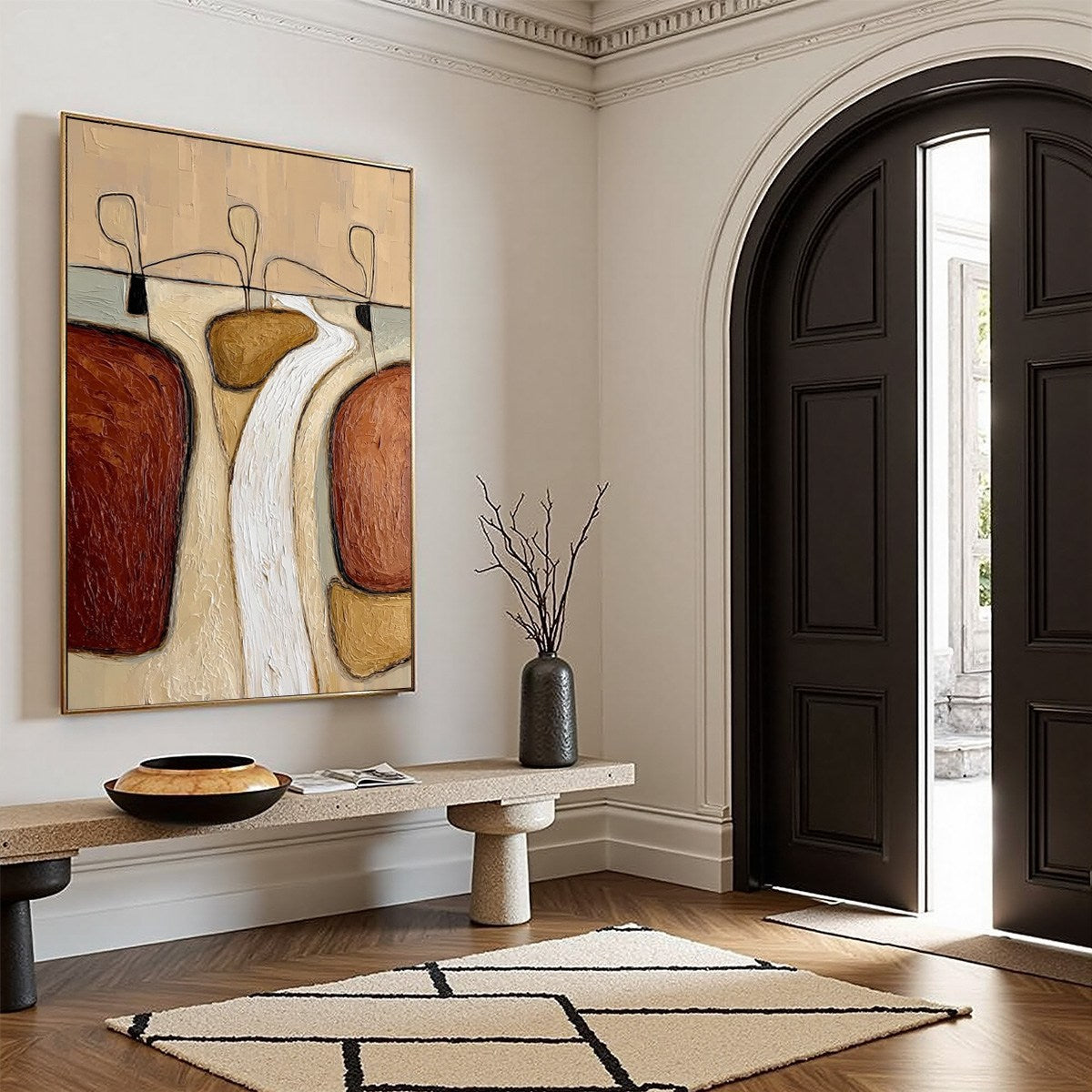 THE PASSAGE: Textured Wabi Sabi Abstract Earth Tone Painting - Image 8