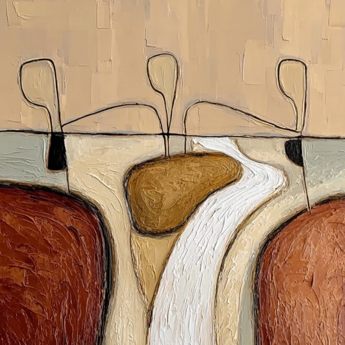 THE PASSAGE: Textured Wabi Sabi Abstract Earth Tone Painting - Image 3