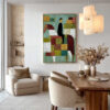 THE PATCHWORK RIDER: Textured Figurative Painting of a Man on a Horse