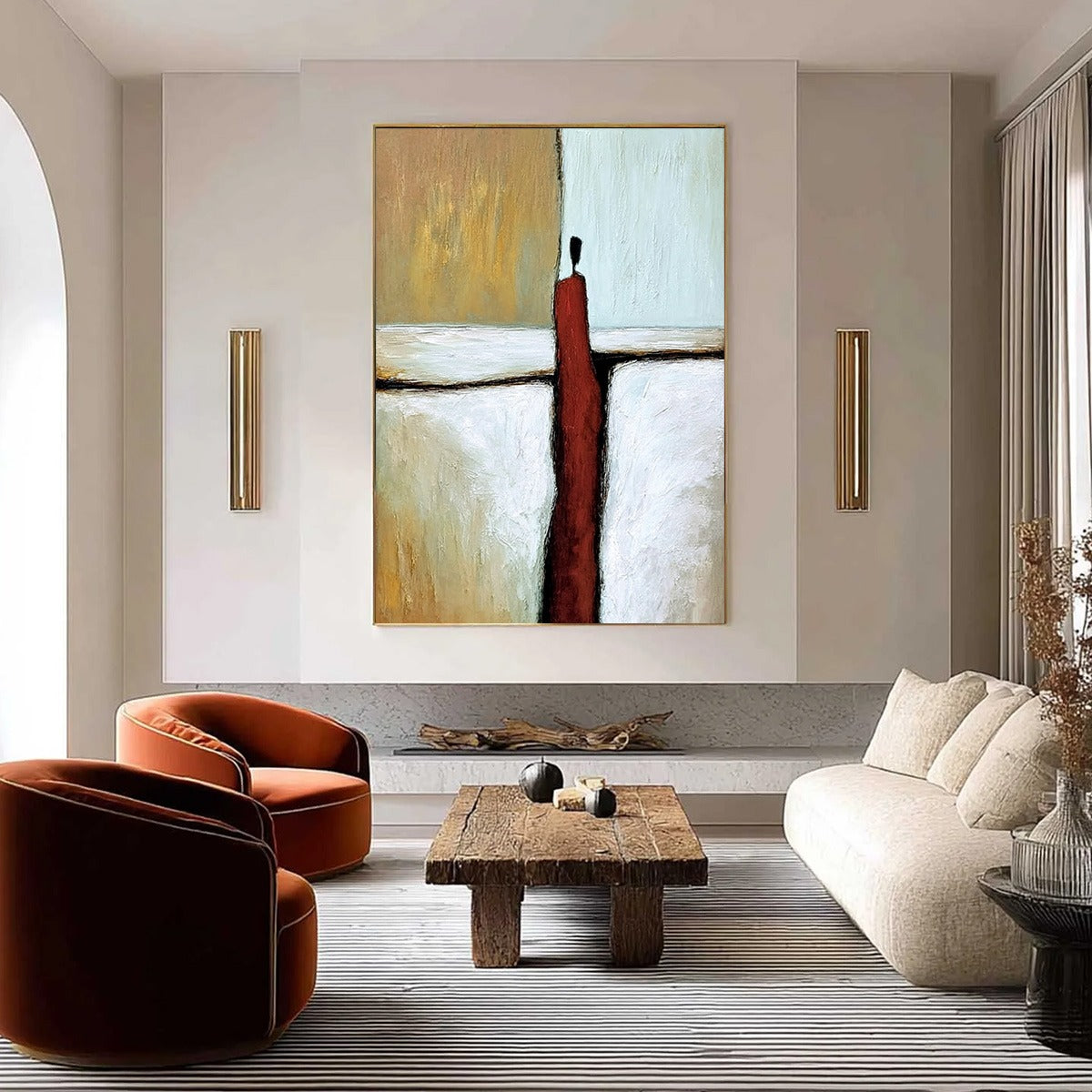 THE PATH: Textured Abstract Figurative Painting for Modern Decor - Image 4