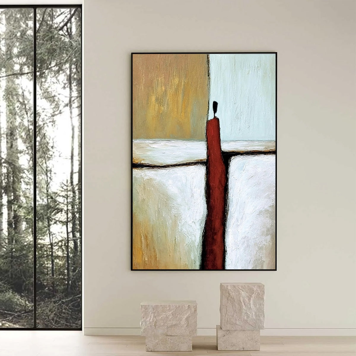 THE PATH: Textured Abstract Figurative Painting for Modern Decor - Image 2
