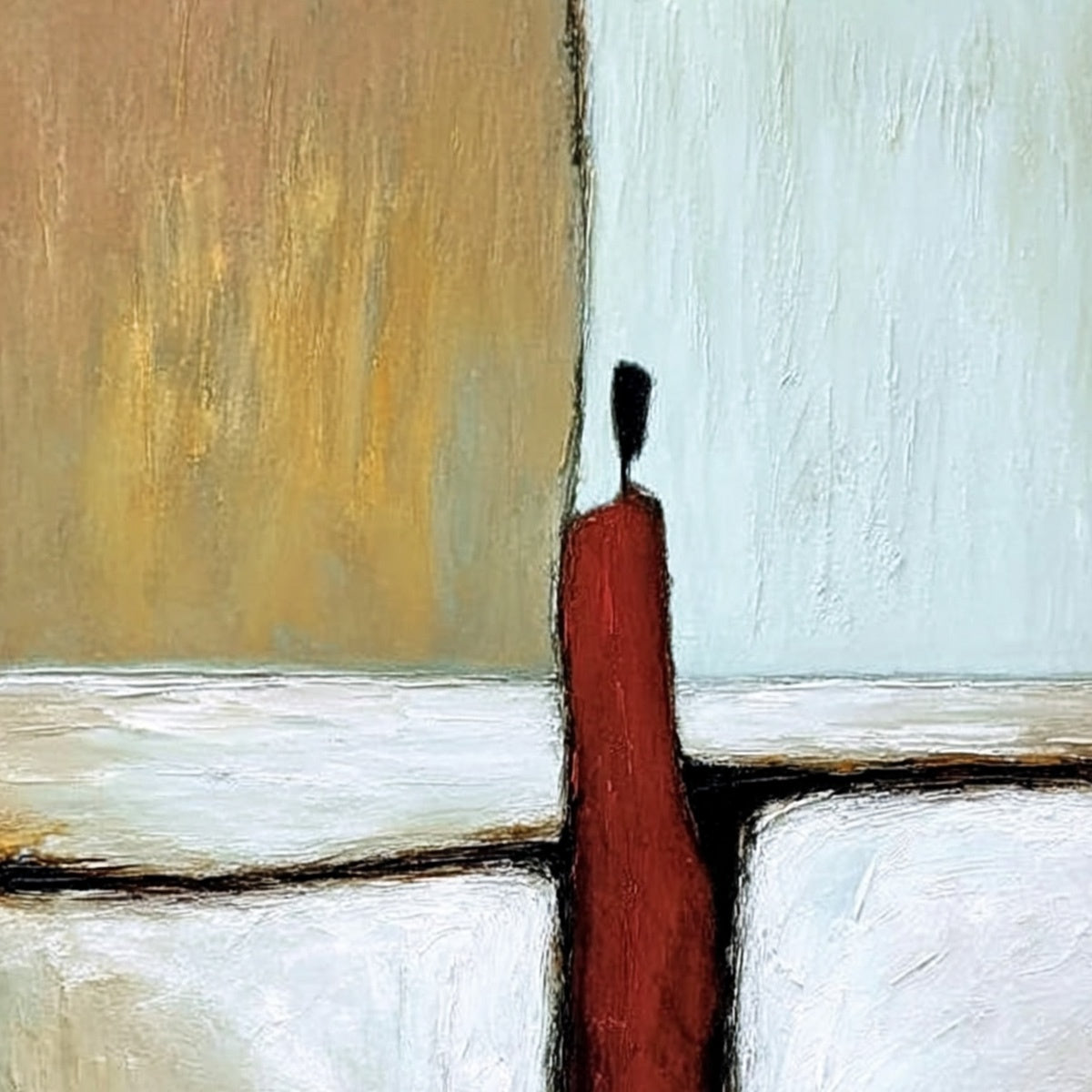 THE PATH: Textured Abstract Figurative Painting for Modern Decor - Image 3