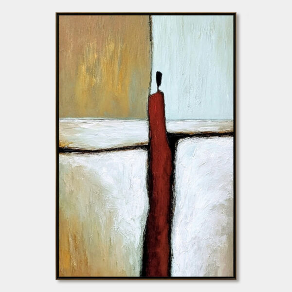 THE PATH: Textured Abstract Figurative Painting for Modern Decor