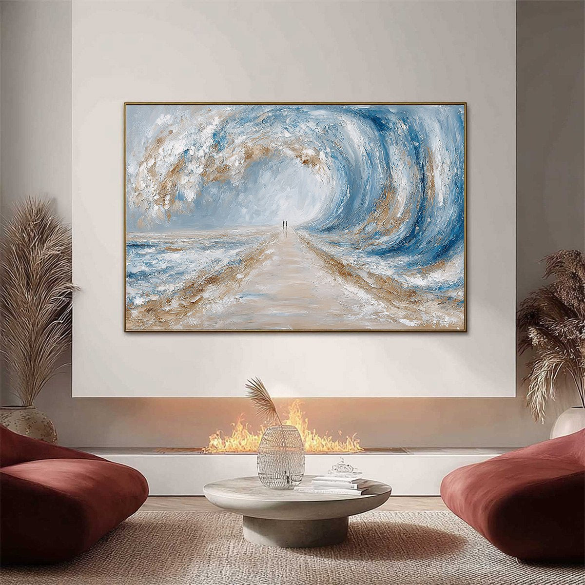 THE PATH WITHIN THE TIDE: Large Textured Abstract Seascape Painting - Image 2