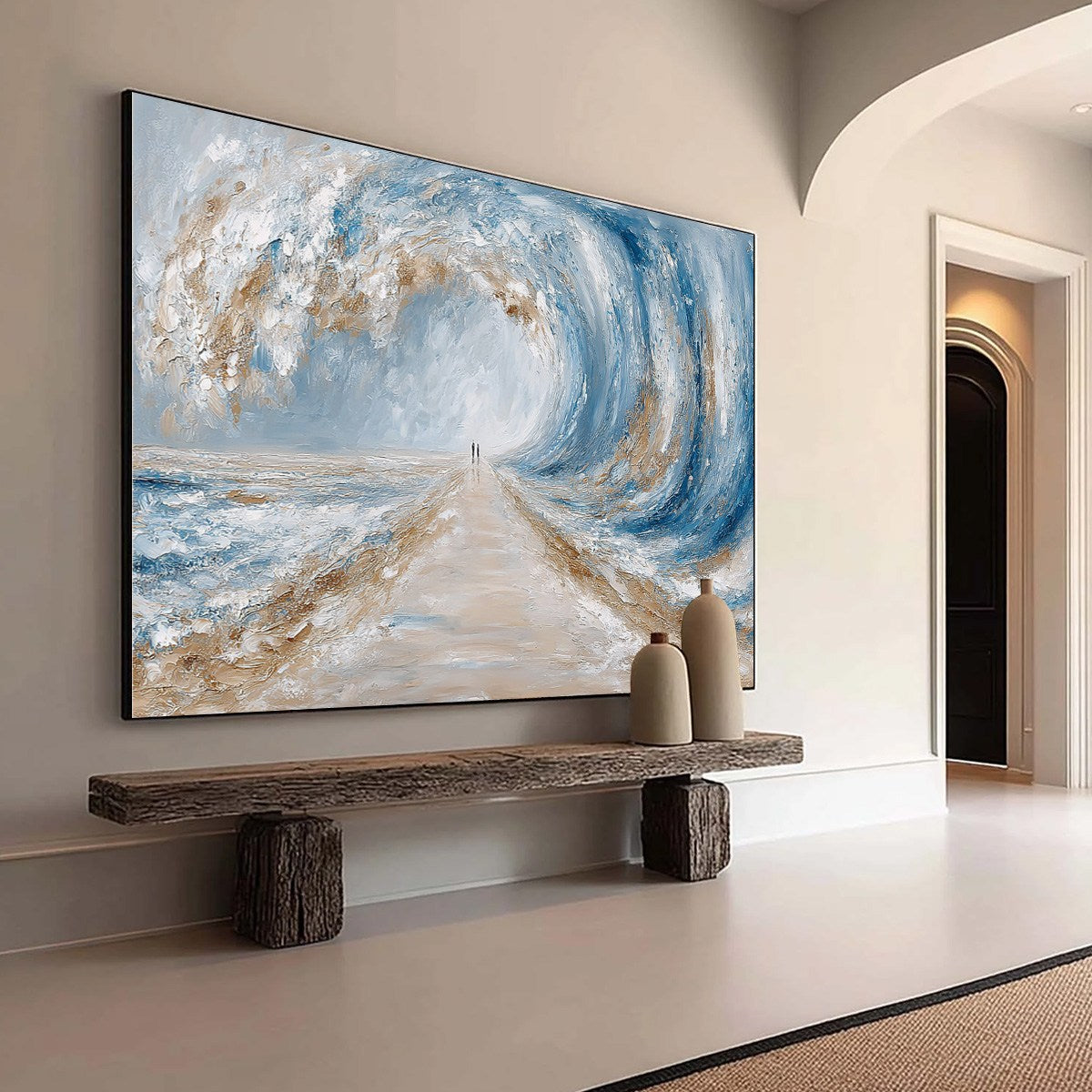 THE PATH WITHIN THE TIDE: Large Textured Abstract Seascape Painting - Image 8