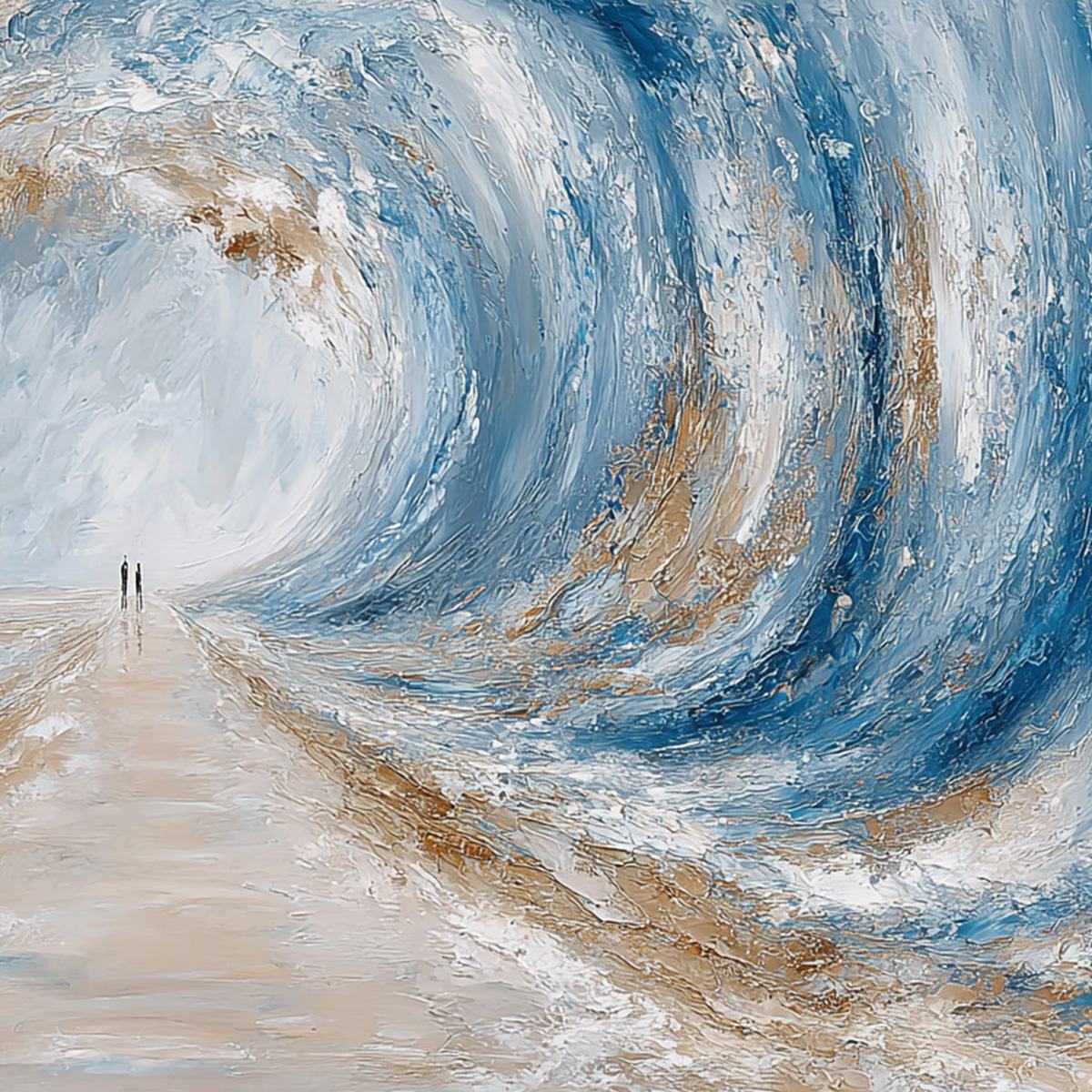 THE PATH WITHIN THE TIDE: Large Textured Abstract Seascape Painting - Image 3