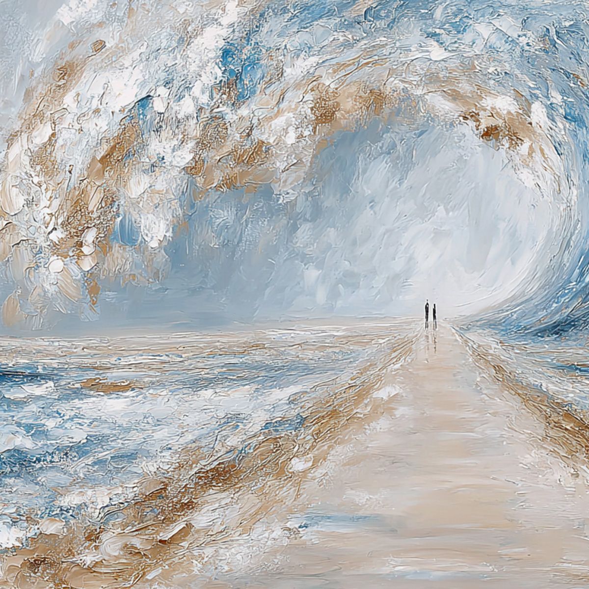 THE PATH WITHIN THE TIDE: Large Textured Abstract Seascape Painting - Image 5