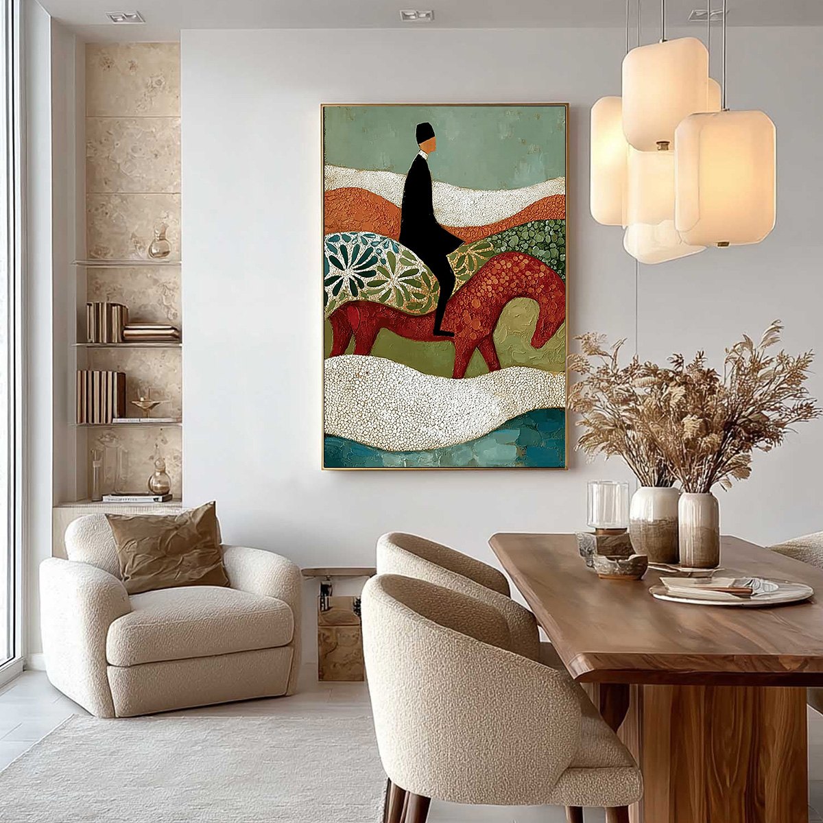 THE SILENT JOURNEY: Textured Boho Figurative Painting of a Traveler's Journey - Image 6