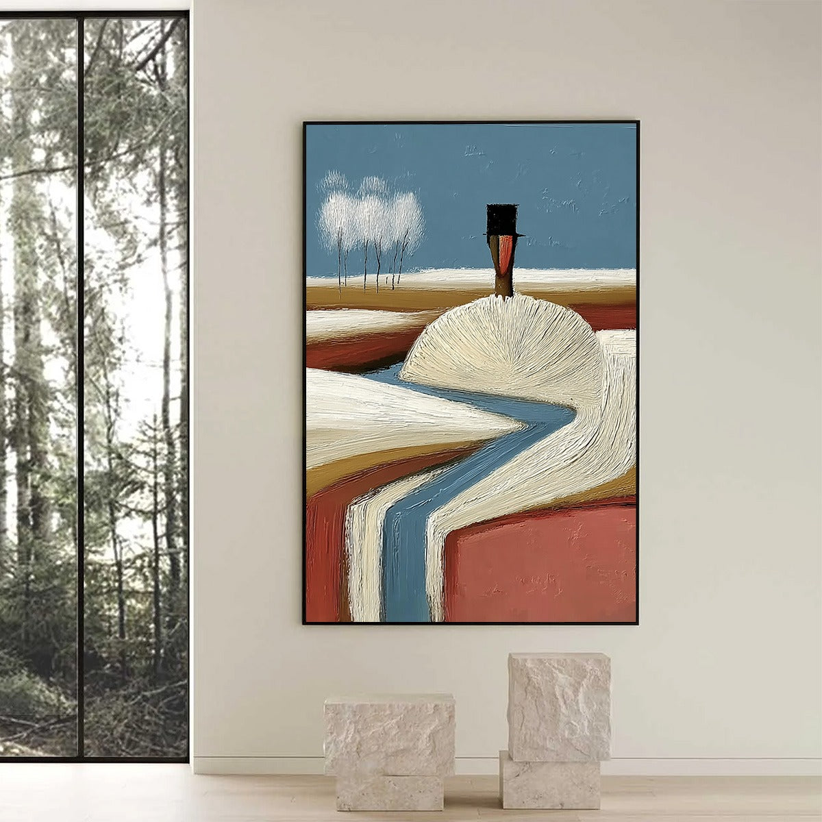 THE SILENT JOURNEY: Textured Wabi Sabi Abstract Landscape Painting - Image 6