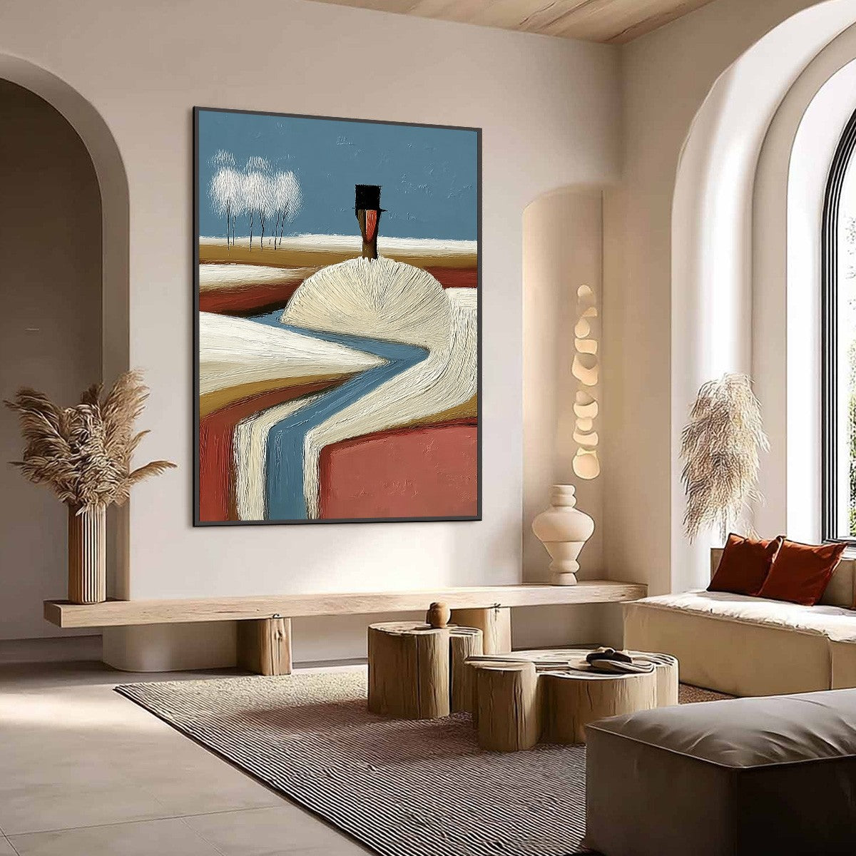 THE SILENT JOURNEY: Textured Wabi Sabi Abstract Landscape Painting - Image 7