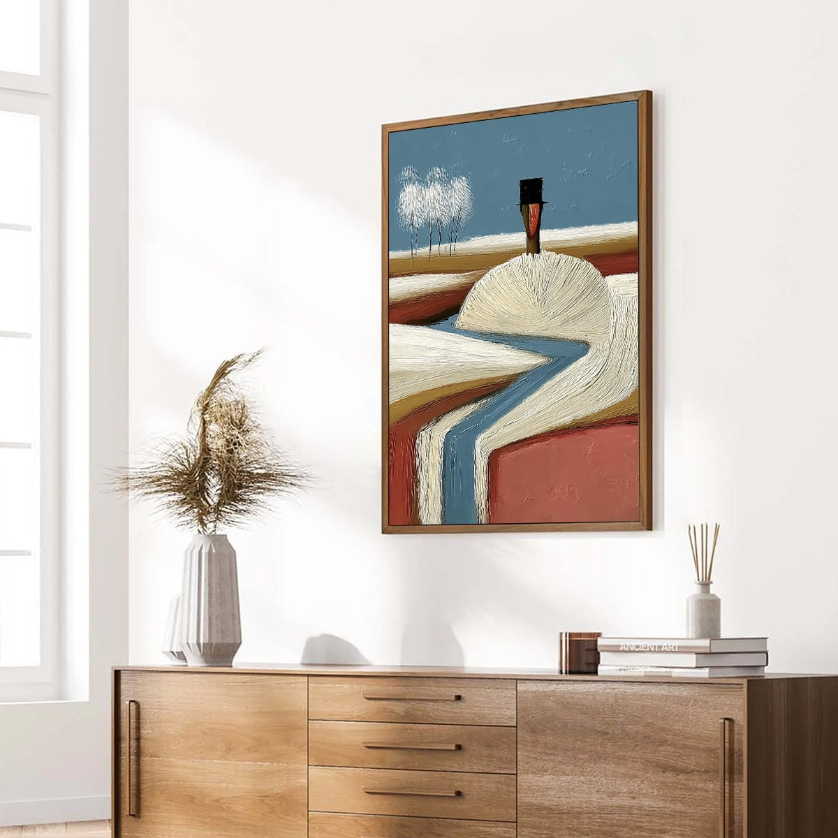 THE SILENT JOURNEY: Textured Wabi Sabi Abstract Landscape Painting - Image 8