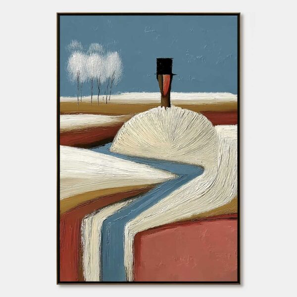 THE SILENT JOURNEY: Textured Wabi Sabi Abstract Landscape Painting