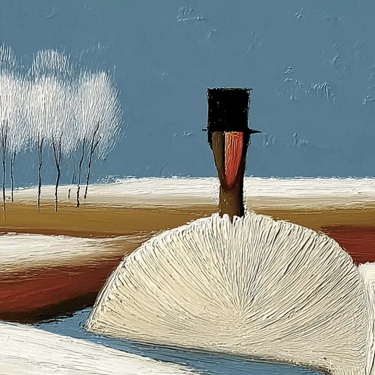 THE SILENT JOURNEY: Textured Wabi Sabi Abstract Landscape Painting - Image 3