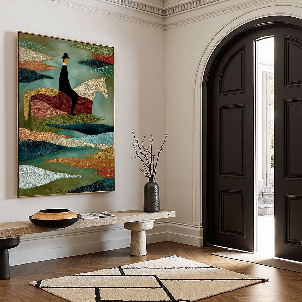 THE SOJOURNER: Textured Figurative Painting of a Rider on Horseback - Image 8