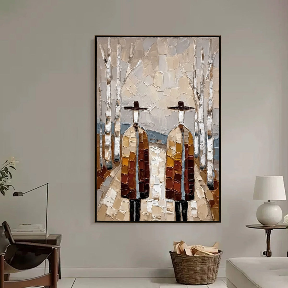 THE SOJOURNERS: Textured Palette Knife Painting of Figures in a Landscape - Image 2
