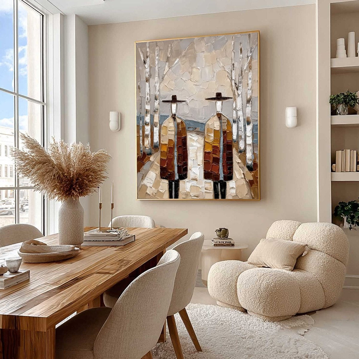 THE SOJOURNERS: Textured Palette Knife Painting of Figures in a Landscape - Image 7