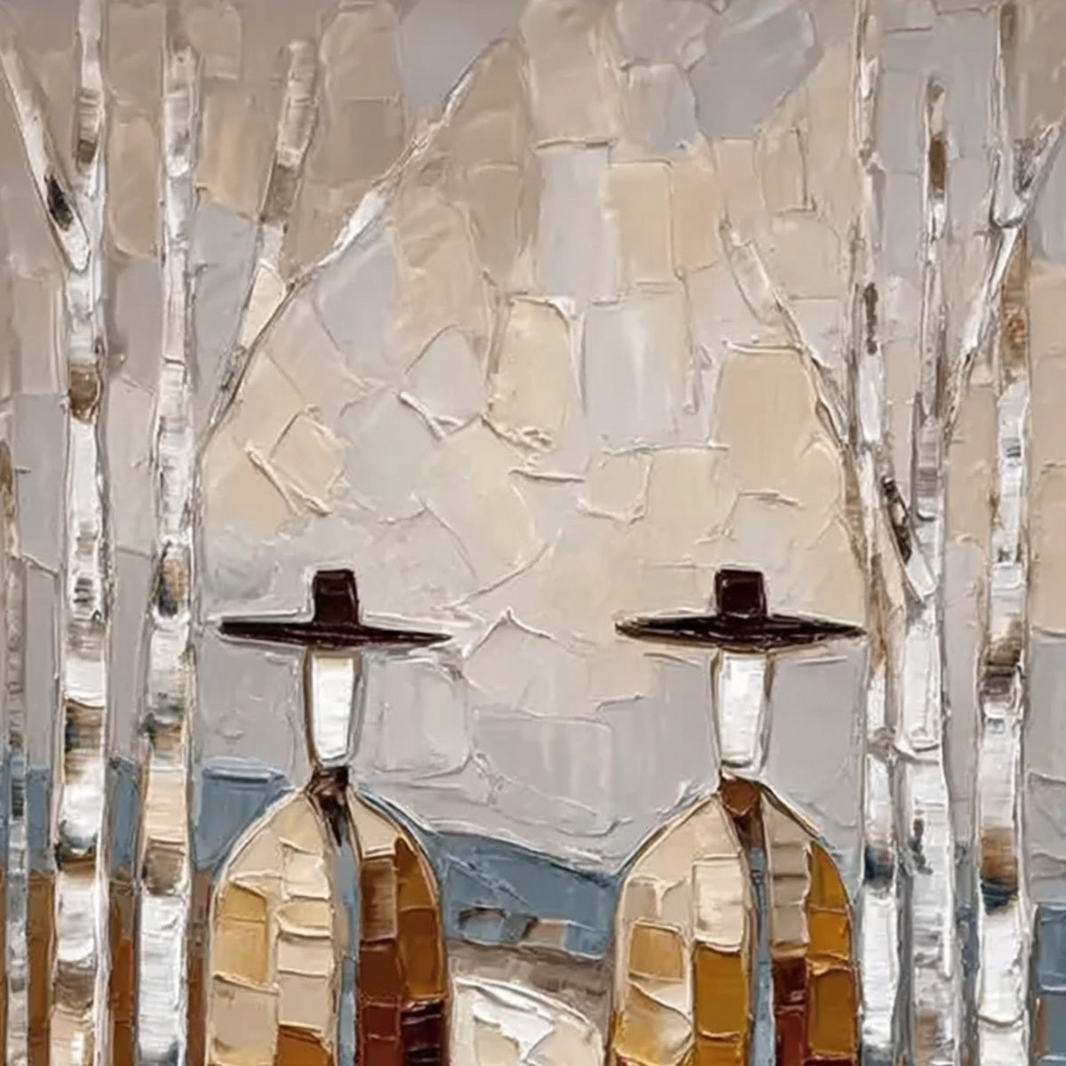 THE SOJOURNERS: Textured Palette Knife Painting of Figures in a Landscape - Image 3