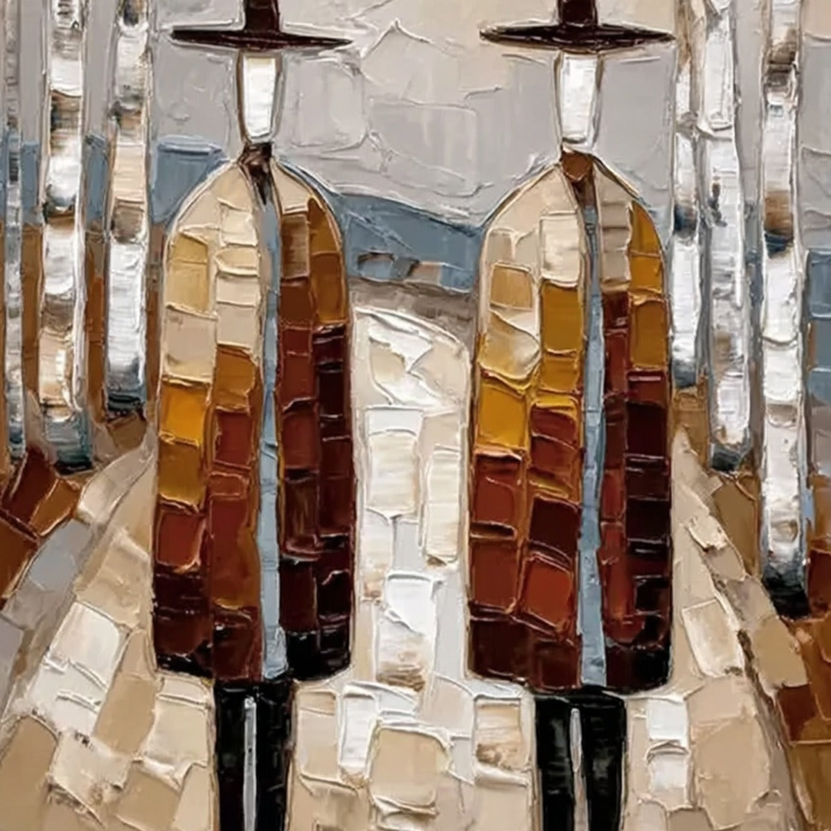 THE SOJOURNERS: Textured Palette Knife Painting of Figures in a Landscape - Image 5
