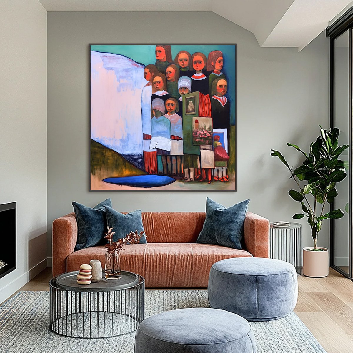 THE STORYKEEPERS: Colorful Figurative Painting of a Generational Gathering - Image 2