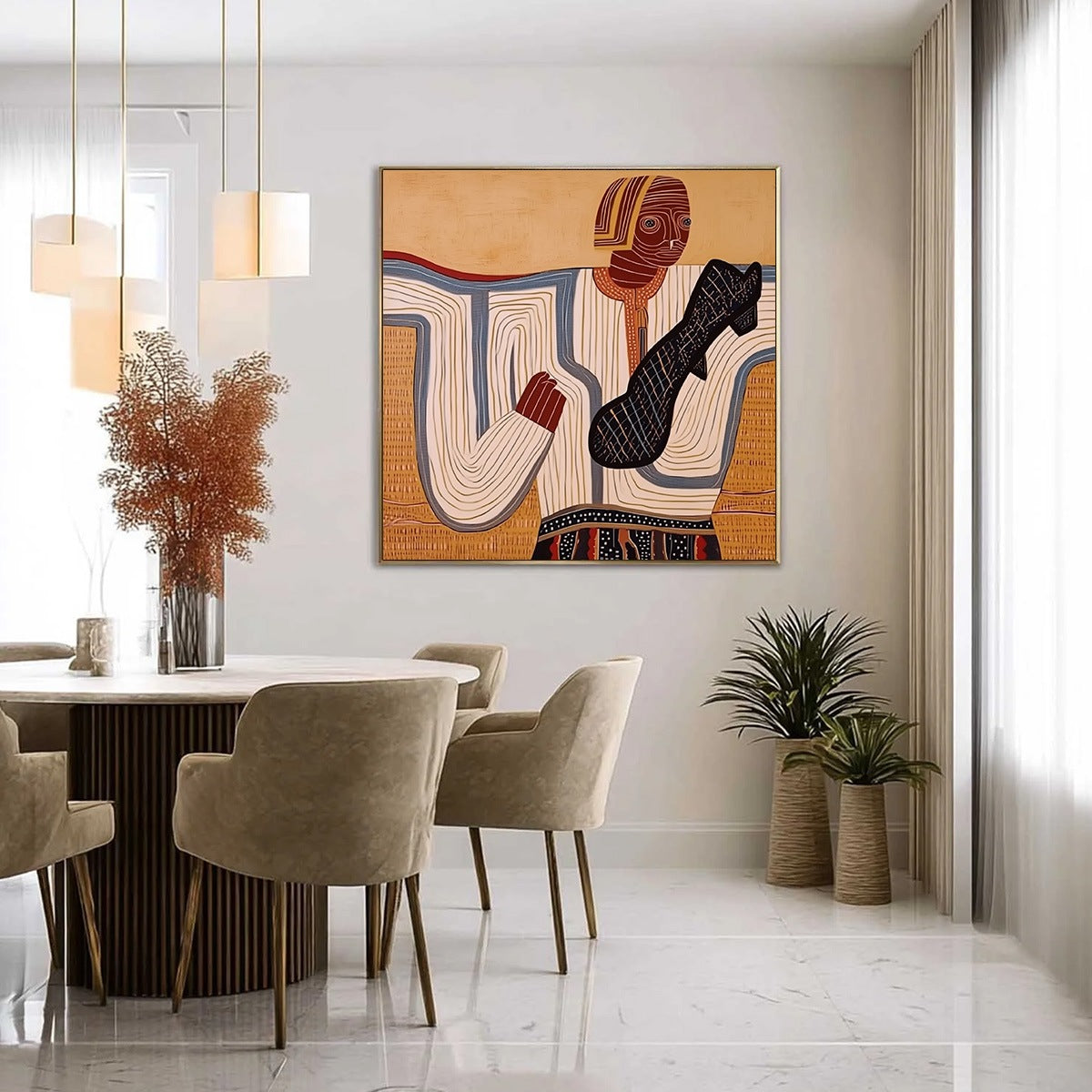 THE STORYTELLER: Abstract Figurative Portrait Painting with Earth Tones - Image 4