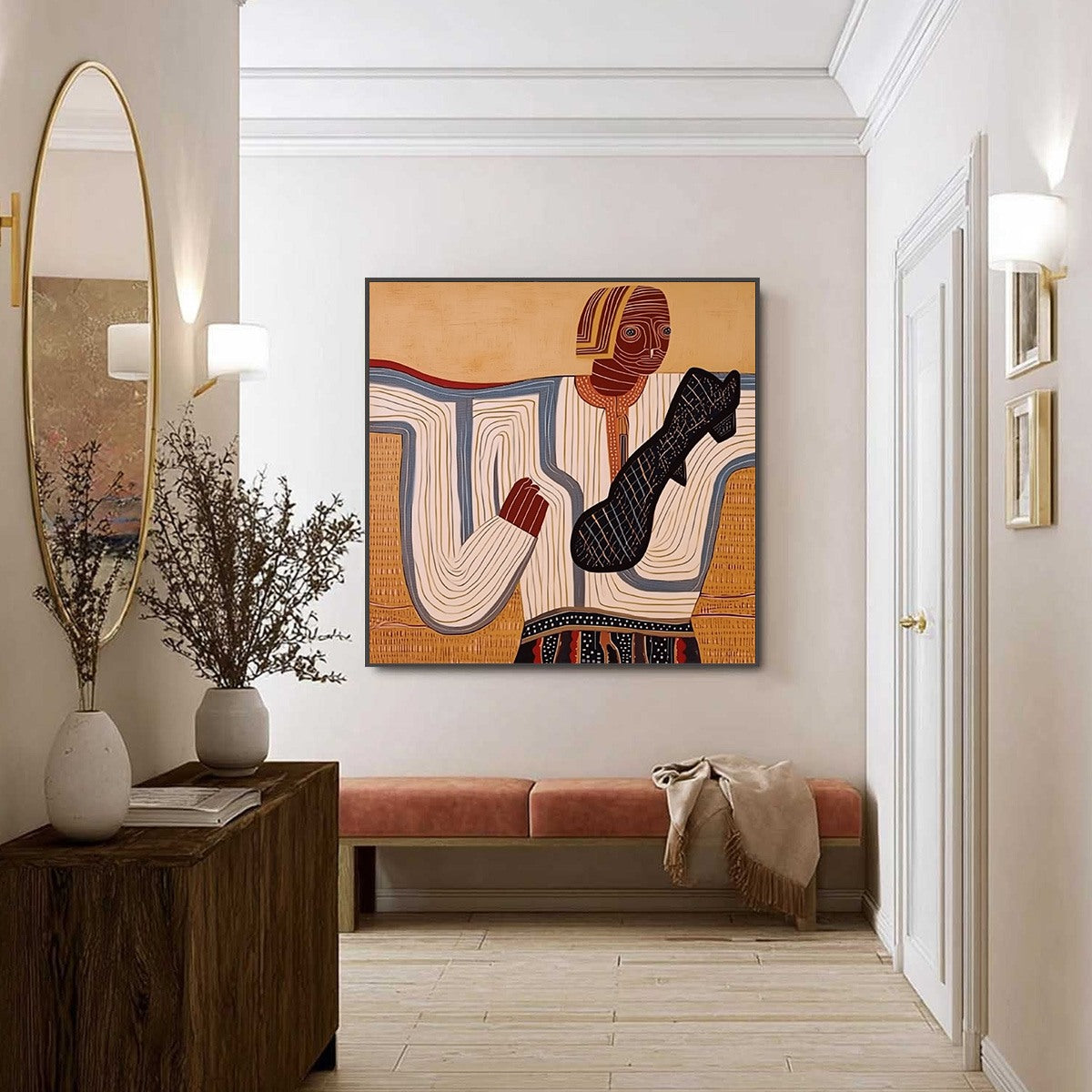 THE STORYTELLER: Abstract Figurative Portrait Painting with Earth Tones - Image 6