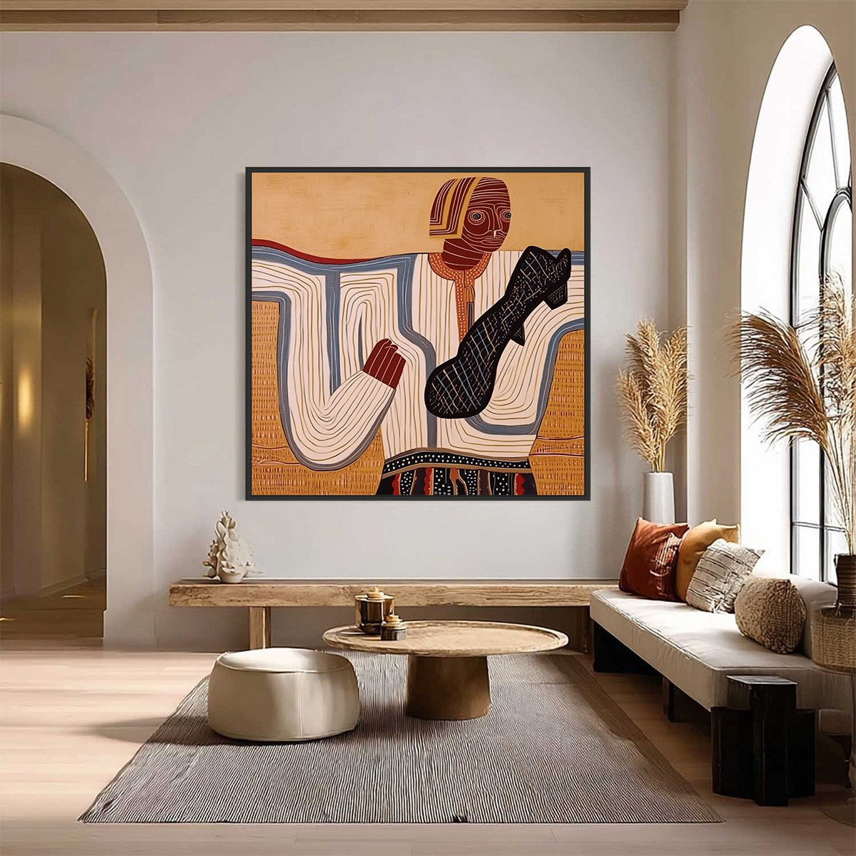 THE STORYTELLER: Abstract Figurative Portrait Painting with Earth Tones - Image 2