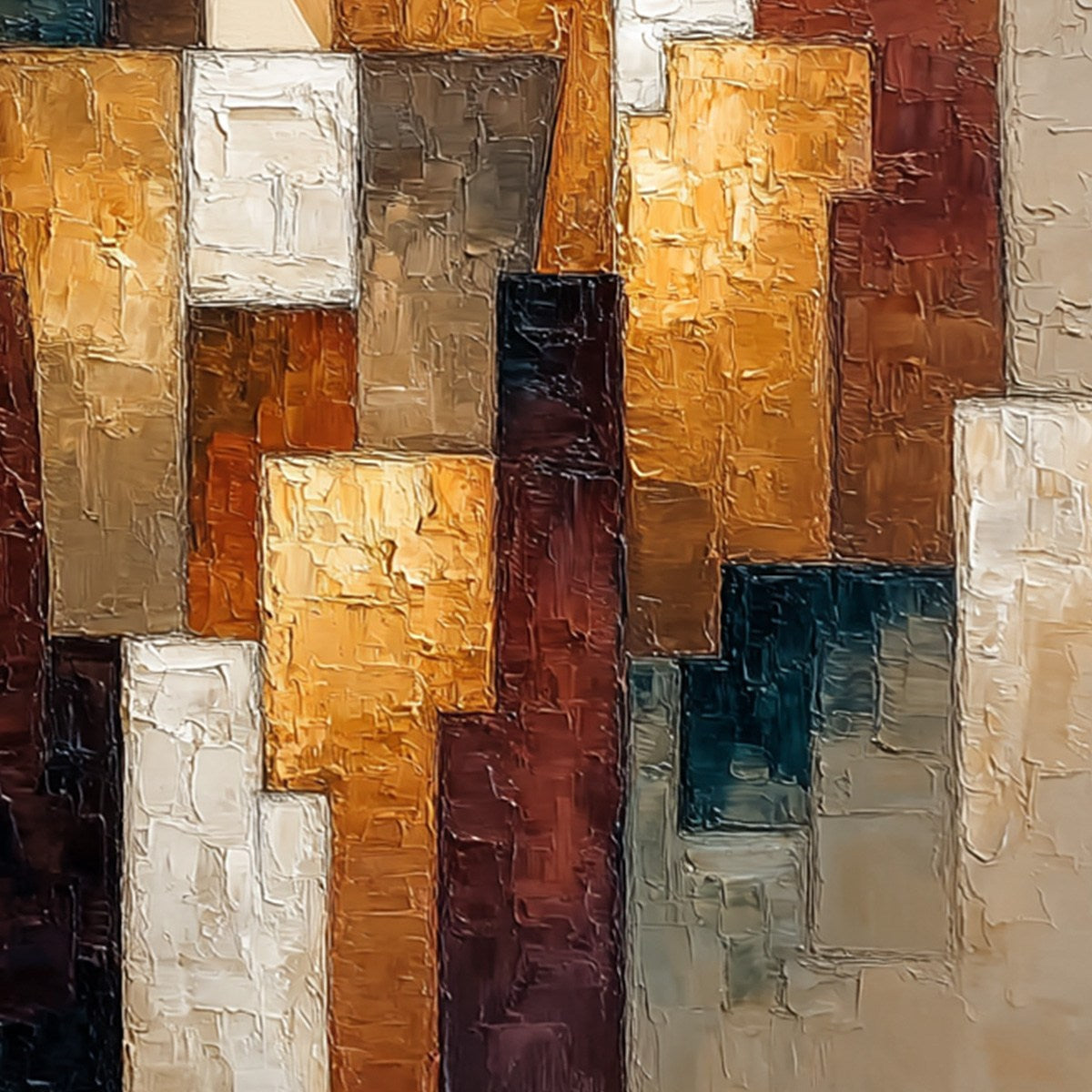 THE TRIAD: Heavily Textured Abstract Figurative Impasto Painting - Image 3
