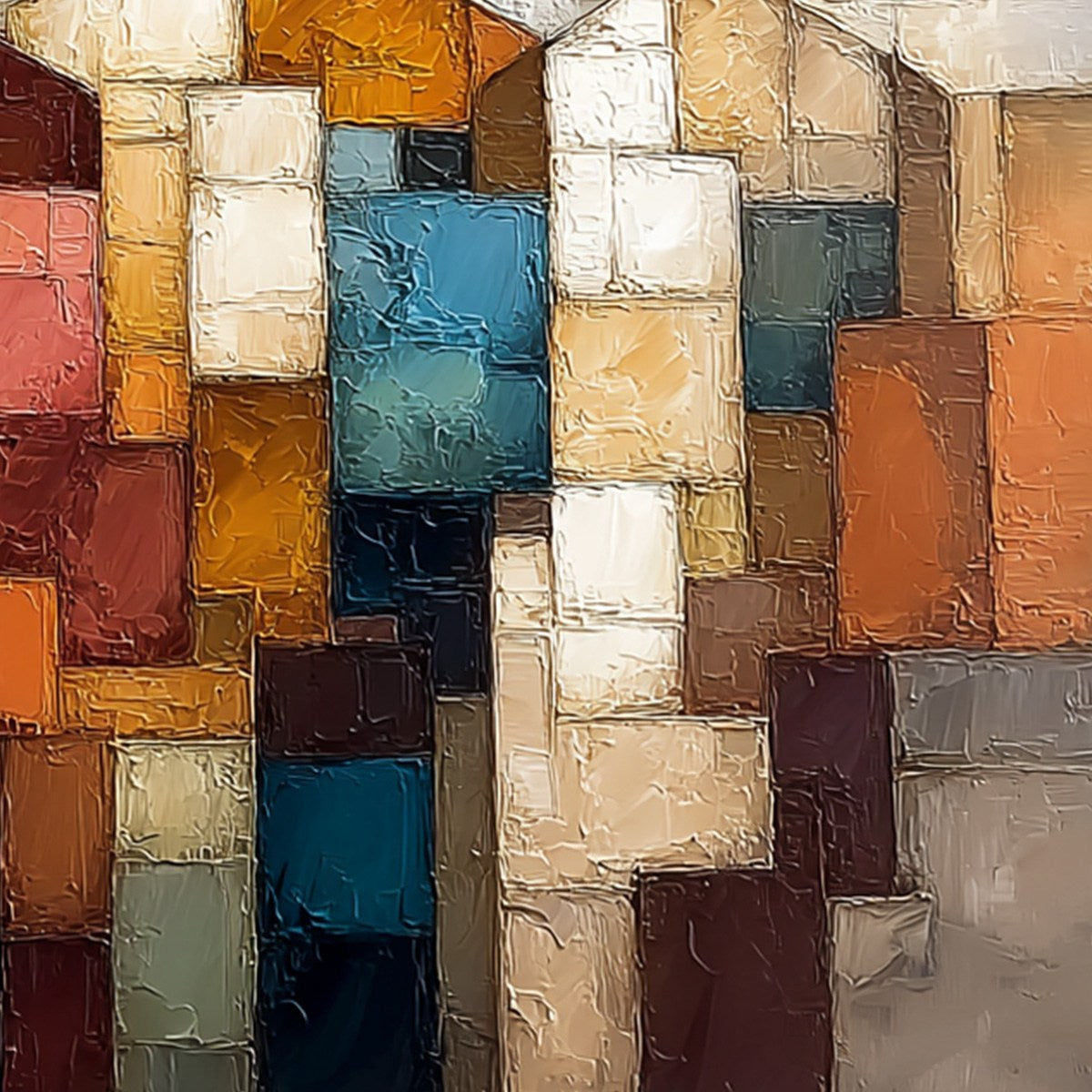 THE TRIAD: Textured Abstract Figurative Oil Painting - Image 3