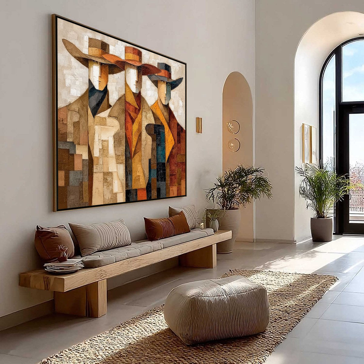 THE UNISON: Abstract Textured Figurative Painting of Three Men - Image 7
