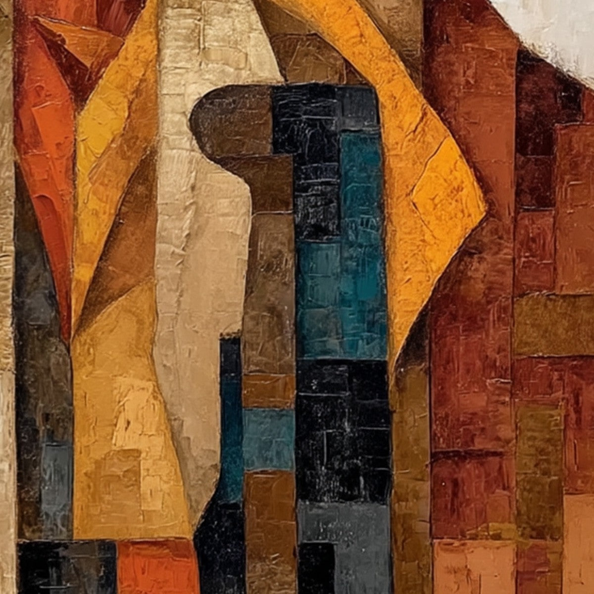 THE UNISON: Abstract Textured Figurative Painting of Three Men - Image 5
