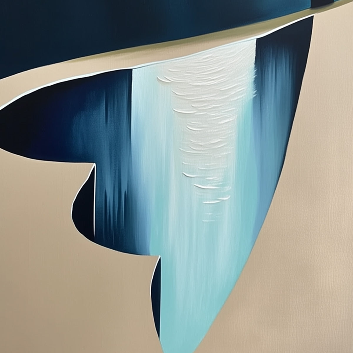 THE VERGE: Minimalist Abstract Painting of a Figure and Chasm - Image 5
