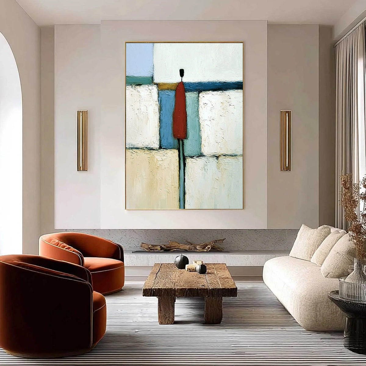 THE VISITOR: Textured Abstract Figurative Painting for Modern Decor - Image 4