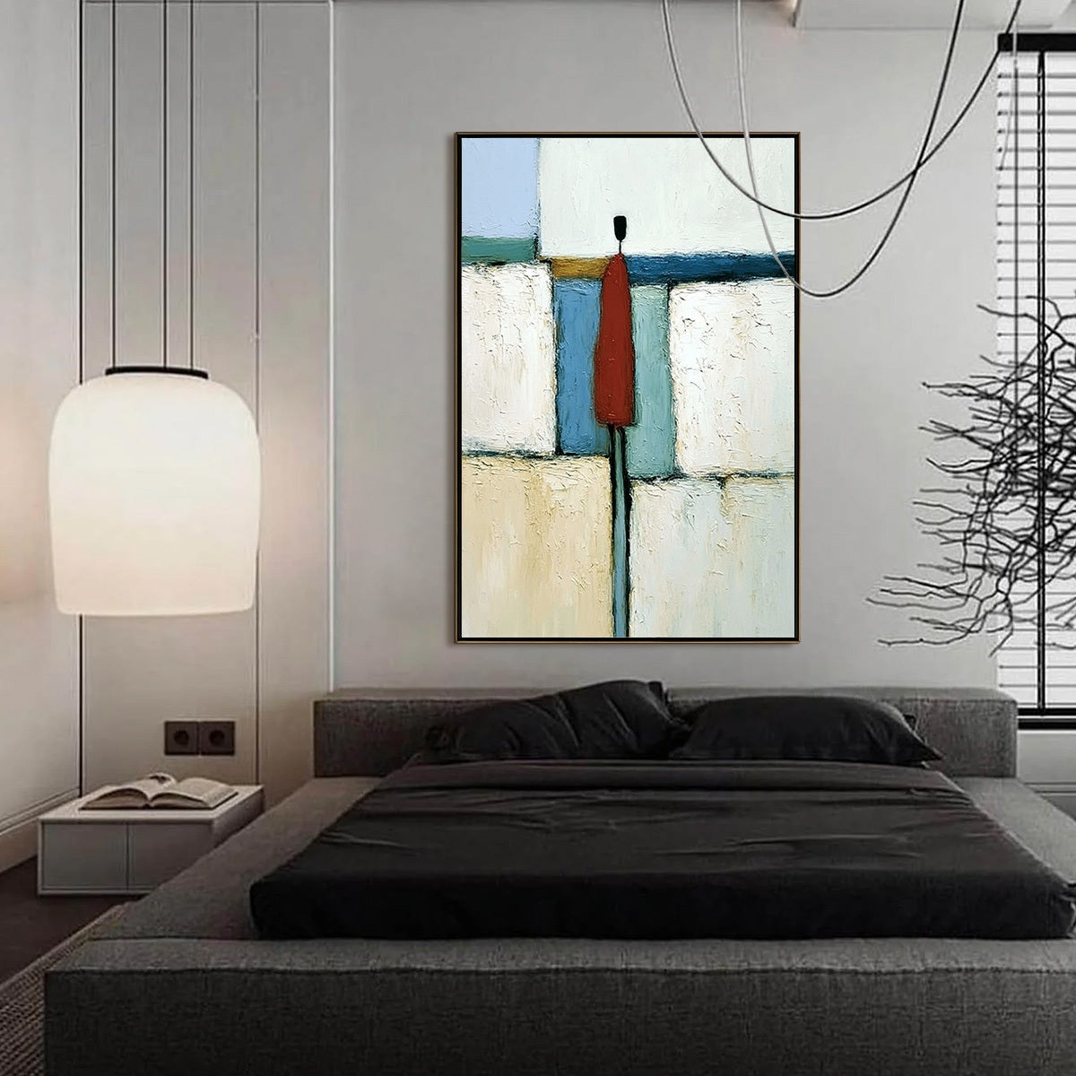 THE VISITOR: Textured Abstract Figurative Painting for Modern Decor - Image 6