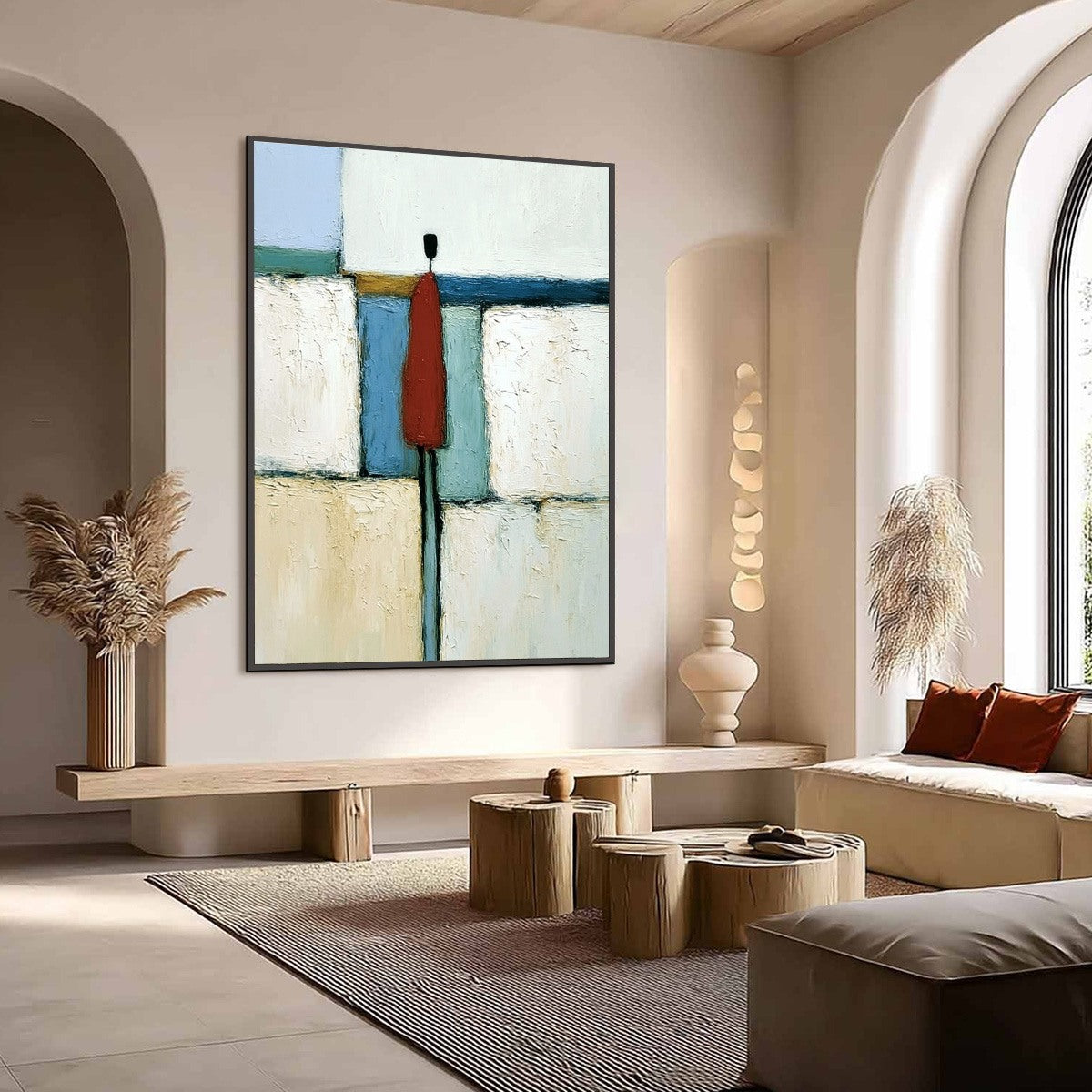THE VISITOR: Textured Abstract Figurative Painting for Modern Decor - Image 7
