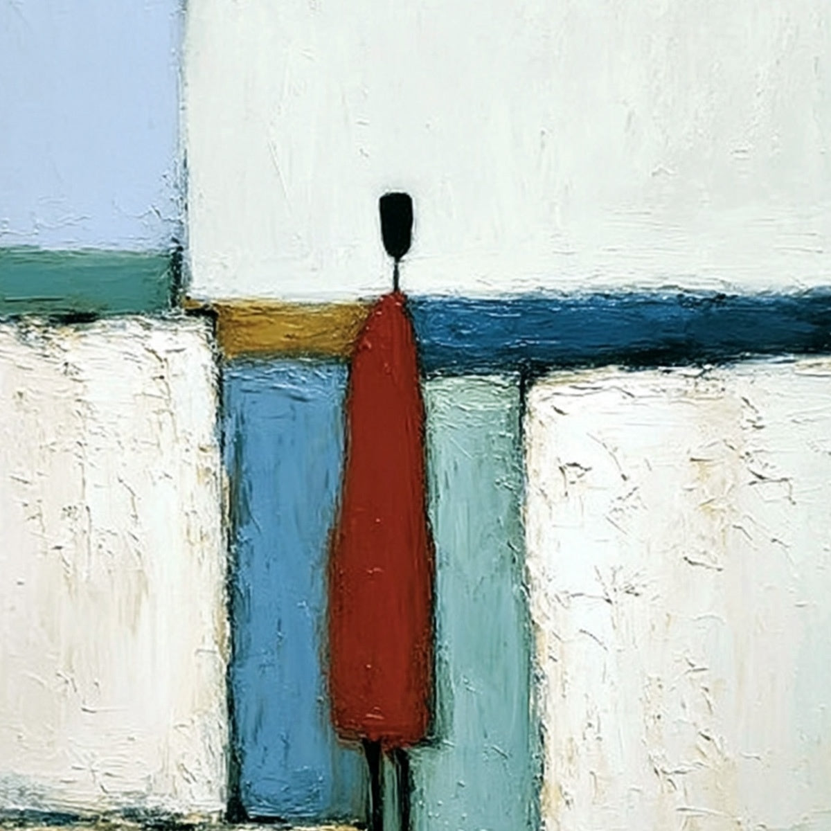 THE VISITOR: Textured Abstract Figurative Painting for Modern Decor - Image 3