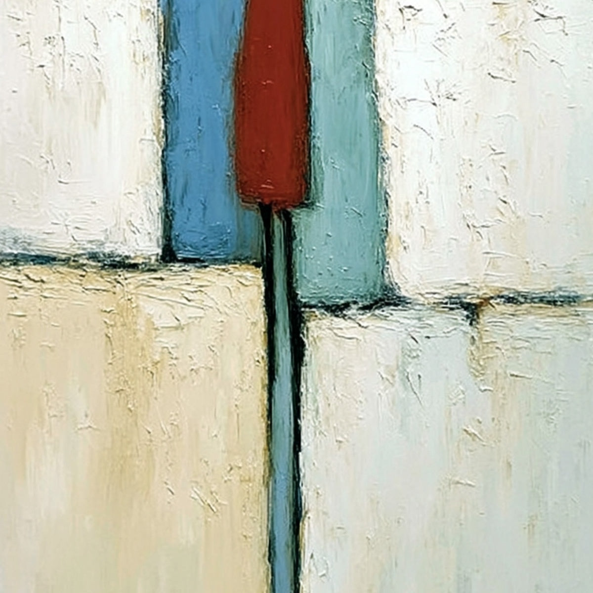 THE VISITOR: Textured Abstract Figurative Painting for Modern Decor - Image 5