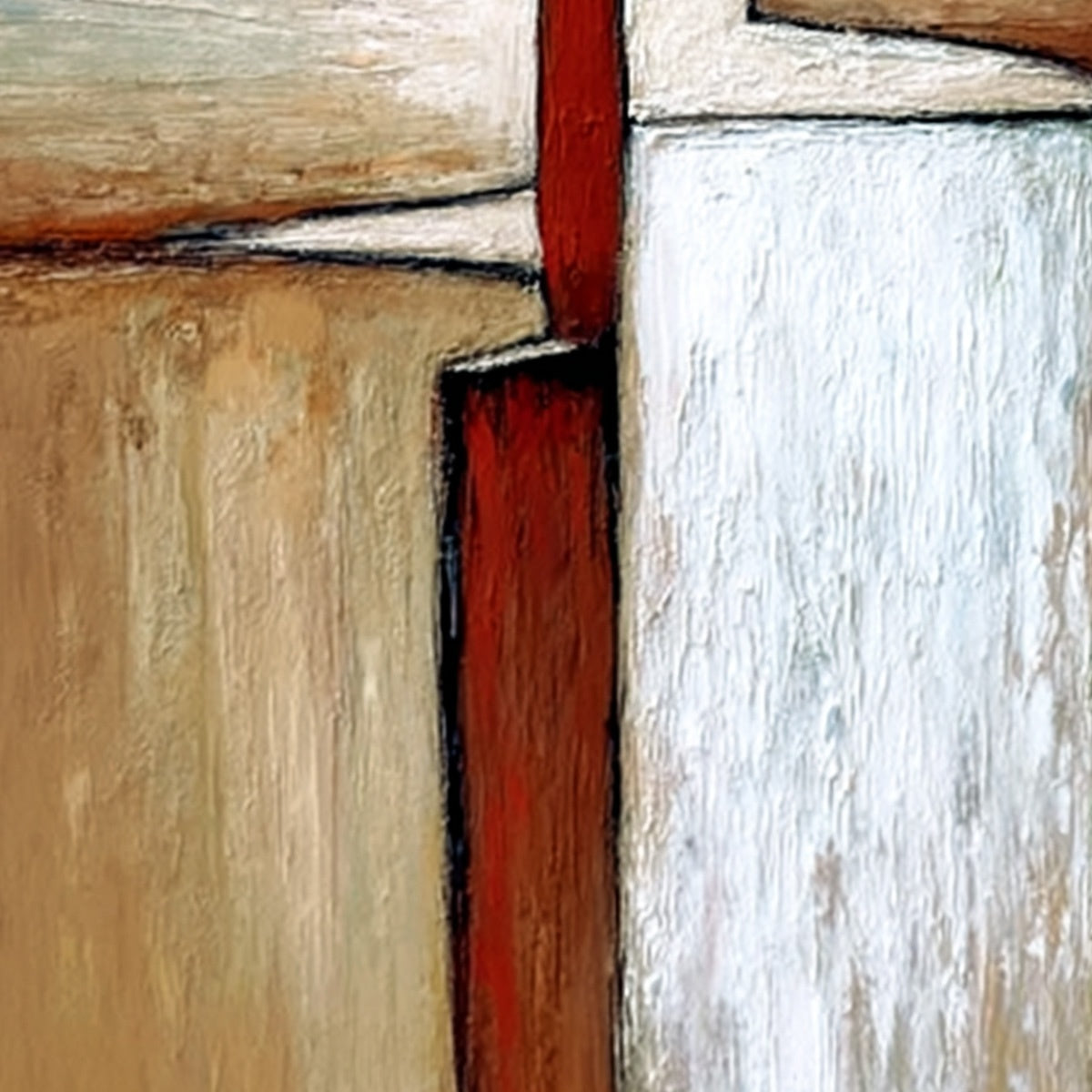 THE VOYAGER: Textured Minimalist Painting of a Solitary Figure - Image 3